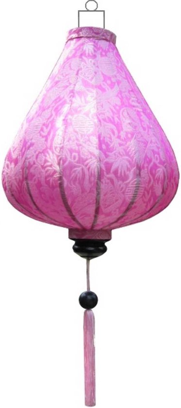 Roze zijden lampion lamp druppel - DR-PK-62-S
