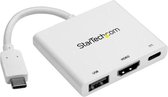 StarTech USB-C naar 4K HDMI multifunctionele adapter met Power Delivery en USB-A poort - wit