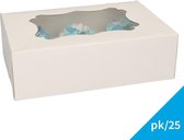 FunCakes Cupcake Doos - Taartdozen - Bakkerij Dozen - 6 - Blanco - pk/25