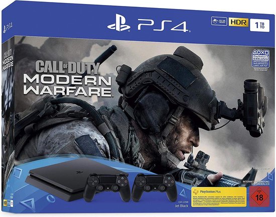 PlayStation 4 Slim incl. 2 Controllers Bundel + Call of Duty: Modern Warfare  - (1TB,... | bol.com