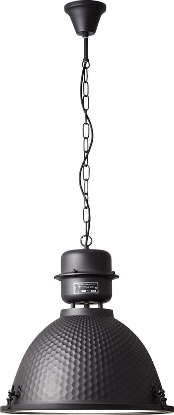 Brilliant Industriële Hanglamp "Kiki" Zwart Honingraad Reliëf