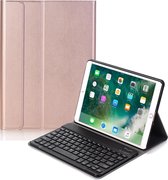 Hoes Geschikt voor iPad 10.2 2019 Hoes Toetsenbord Hoesje Keyboard Case Cover - Hoesje Geschikt voor iPad 7 Hoes Toetsenbord Case - Rosé Goud.