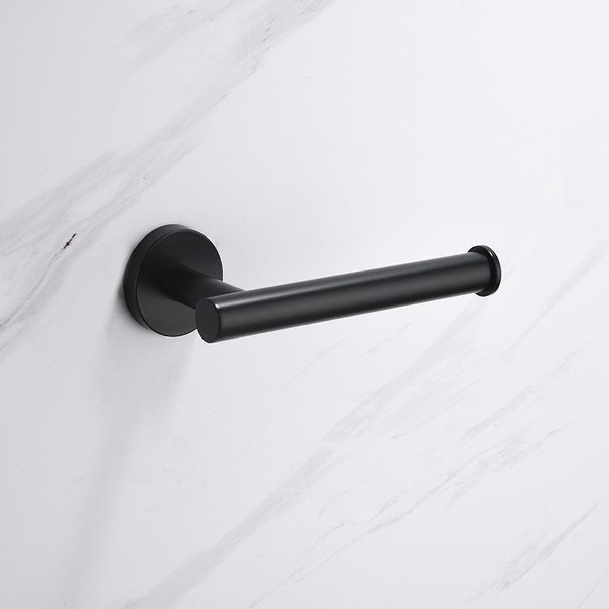 VDN Stainless Toiletrolhouder Zwart - wc rolhouder - Toiletrolhouder zonder boren - Toiletpapier houder - Zelfklevend - RVS