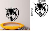 3D Sticker Decoratie Huilende Wolf Hond Vinyl Decor Sticker Muursticker Sticker Hond Wolf Muurschilderingen Muuraffiche Papier Home Decor - WOLF26 / Small