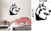 3D Sticker Decoratie Huilende Wolf Hond Vinyl Decor Sticker Muursticker Sticker Hond Wolf Muurschilderingen Muuraffiche Papier Home Decor - WOLF22 / Small
