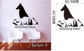 3D Sticker Decoratie Petshop Verzorgingsalon Muursticker Hond in bad nemen Afneembaar Vinyl Art Kat Decals Home Decor - Salon3 / Small