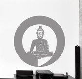 3D Sticker Decoratie 56X56cm Classic Wall Stickers Bedroom Decals Zen Buddha Meditation Enso Enzo Cool Decor Yoga Buddhism Wallpaper D263 - Grey