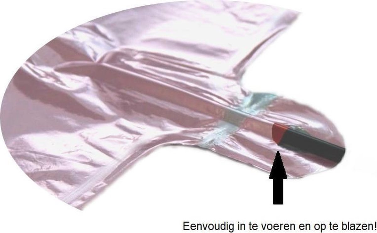 Folie Ballon Cijfer 18 Jaar Cijferballon Feest Versiering Folieballon Verjaardag Versiering Roze XL 86Cm Met Rietje — afbeelding 3