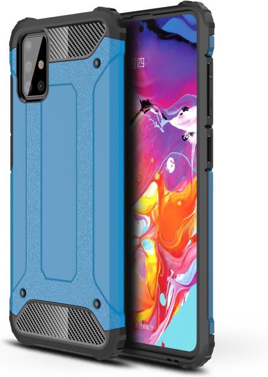 Telefoonhoesje geschikt voor Samsung galaxy A51 silicone TPU hybride blauw hoesje case