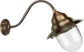 Wandlamp Stallamp schuin met stolp koper Abbega - 35 cm