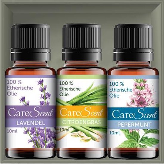 CareScent Etherische Olie Set | Lavendel olie | Citroengras olie |  Pepermunt olie | 3x... | bol.com