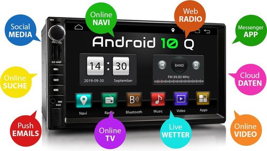 2Din Android 10 Autoradio 7 HD MP5 GPS Navi WIFI Bluetooth 4Core 32GB |  bol.com