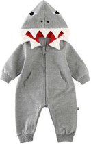 Budino Baby Pyjama Romper Onesie Haai Dier - Grijs - 9 mnd