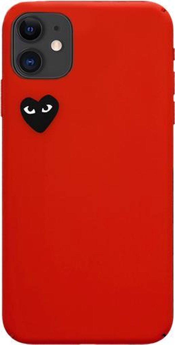 iPhone 11 Case Cover - Bescherm hoes - Comme des Garçons - Rood - Hartje -  Geschikt... | bol.com
