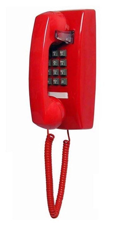Téléphone public - Téléphone mural rouge - Modèle américain