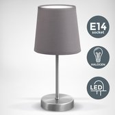 B.K.Licht - Klassieke Tafellamp - grijze bedlamp - excl. E14 lichtbron