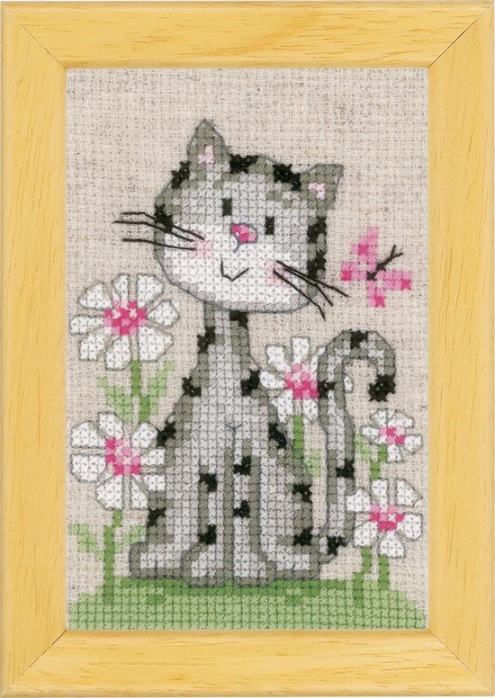 Kit miniature Chats avec fleurs lot de 3 - Vervaco - PN-0147743