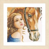 Borduurpakket Vrouw met paard - Lanarte