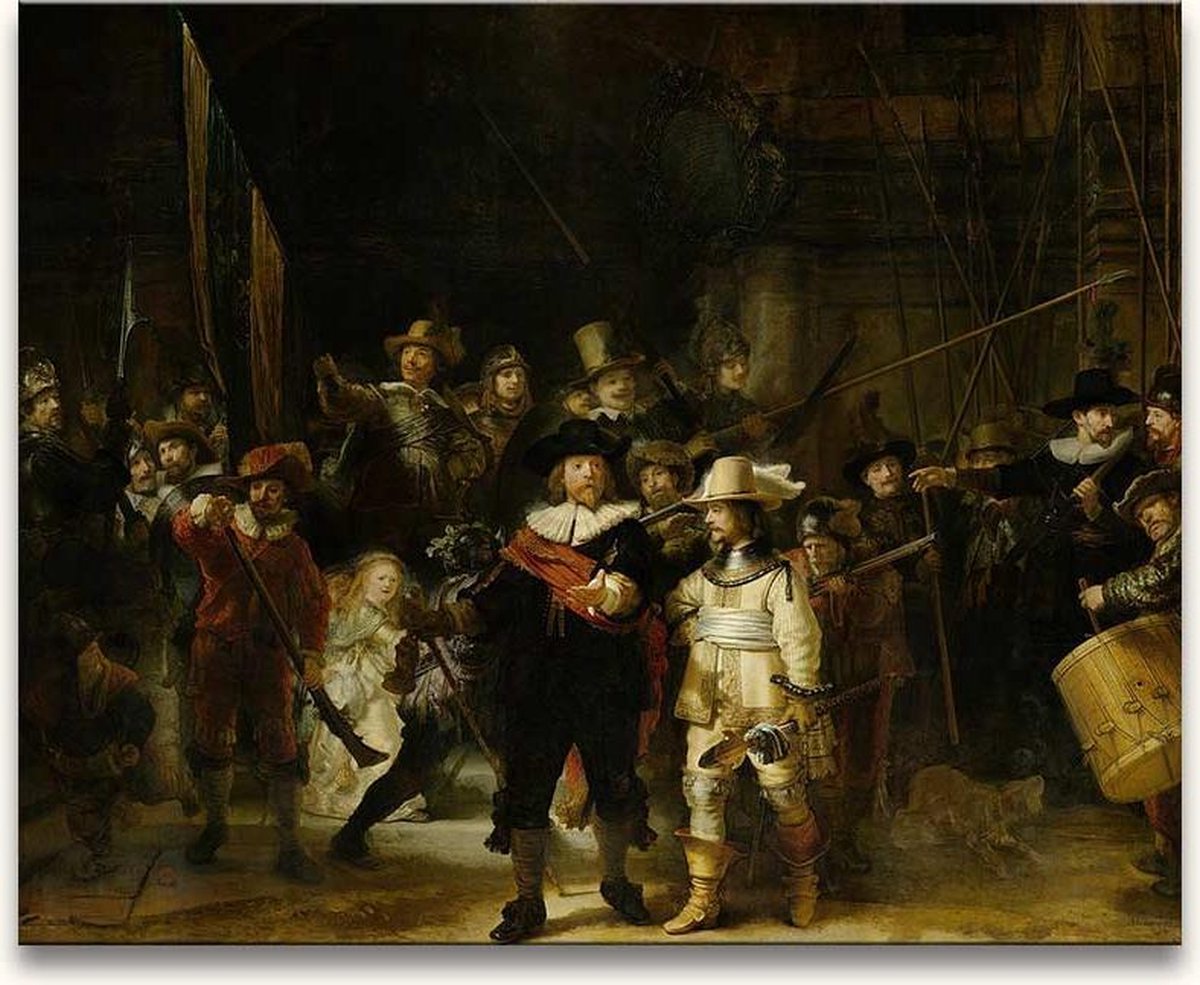 Handgeschilderd schilderij Olieverf op Canvas - De Nachtwacht