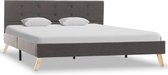 Bedframe Taupe Stof 140x200 cm (Incl LW Anti kras Vilt) - Bed frame met lattenbodem - Tweepersoonsbed Eenpersoonsbed