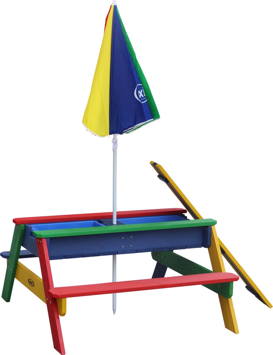 AXI Nick Zand & Water Picknicktafel in Regenboog kleuren - Verstelbare Parasol - FSC hout - Picknick tafel voor kinderen van hout — afbeelding 12