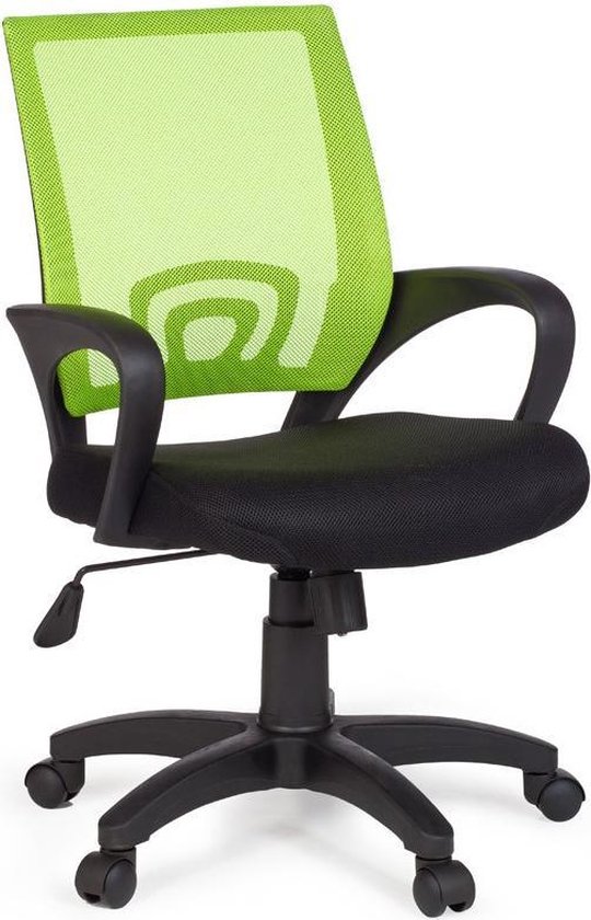 Bureaustoel - Kinderstoel - Voor kinderen - In hoogte verstelbaar - Mesh - Groen/zwart