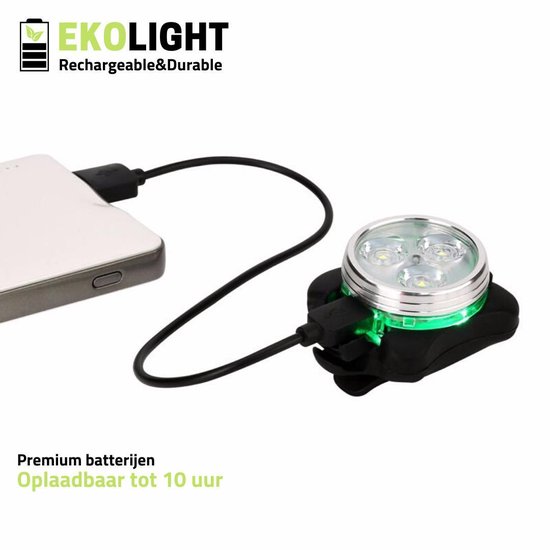 EkoLight Fietsverlichting set - LED Fietslampjes - USB Oplaadbaar - Zwart — afbeelding 2