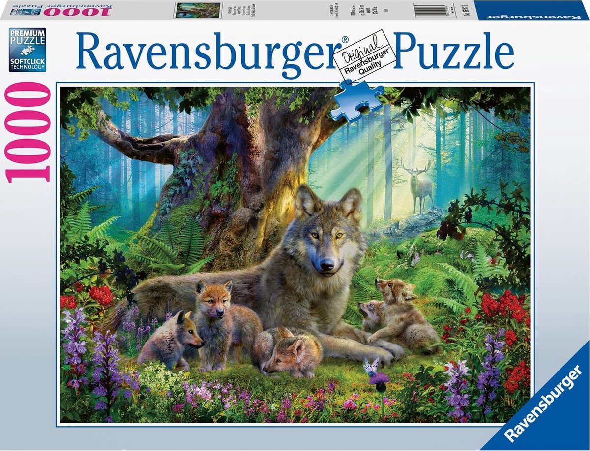 Ravensburger puzzel Familie wolf in het bos - Legpuzzel - 1000 stukjes - Ravensburger