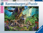 Ravensburger puzzel Familie wolf in het bos - Legpuzzel - 1000 stukjes