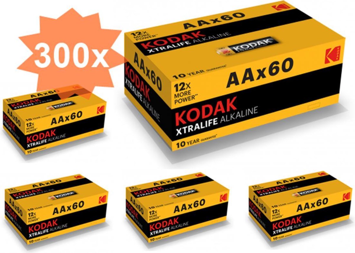 Kodak XTRALIFE LR6 / AA / R6 / MN 1500 1.5V Alkaline batterij - 300 Stuks (5 Pakken a 60St)