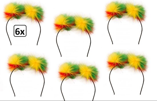 atleet Bomen planten ongezond 6x Diadeem pluche bol rood/geel/groen - carnaval thema party hoofddeksel  haarband rood... | bol.com