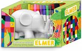 Elmer de Olifant Spaarpot - Maak je eigen Elmer spaarpot- met stiften -  ca 17 cm