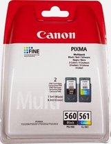 Canon PG-560 / CL-561 Multipack - 2 - zwart, kleur (cyaan, magenta, geel) - origineel - blister met beveiliging - inktcartridge - voor PIXMA TS5350, TS5351, TS5352, TS5353
