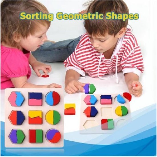 | Houten geometrische vormen Montessori Puzzel Educatief speelgoed voor jouw baby of peuter | Bestel ze bij