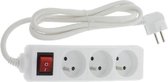 Stekkerdoos met schakelaar - 3 Stopcontacten - Penaarde -1.5m - Wit