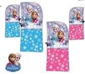 Frozen roze muts met col - 1 maat - one size