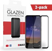 2-pack BMAX geschikt voor de Glazen Screenprotector Nokia 2.2 Full Cover Glas / Met volledige dekking / Beschermglas / Tempered Glass / Glasplaatje