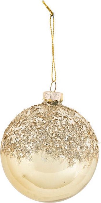 Verbieden uitvegen schandaal Ultra Luxe kerstbal goud met glitters– Ø 8 cm – kerstversiering – kerstboom  – luxe... | bol.com