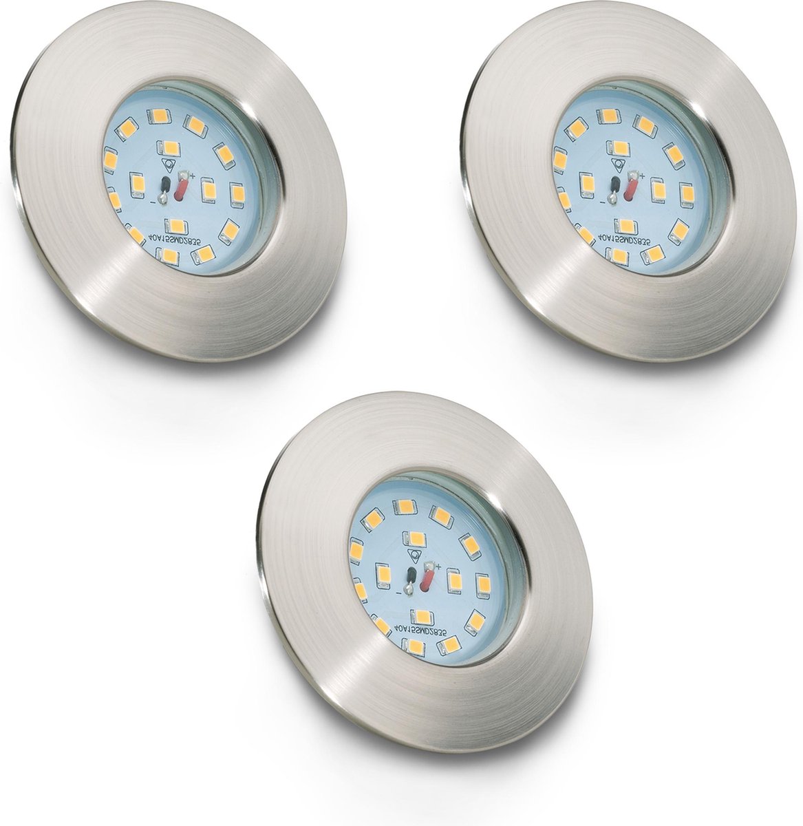 B.K.Licht Inbouwspots badkamer LED 3 stuks badkamerlamp spotjes inbouw