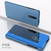 Clear View Mirror Stand Cover + PET Screenprotector voor OnePlus 7 Pro _ Blauw