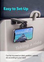 Draagbare Reis Telefoonhouder – Portable Travel Phone Holder – Universeel - Vliegtuig – Bus – Trein - Auto – iPhone - Samsung – Huawei – Zwart – Vakantie - GSM houder - Mobile phone holder – 