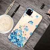 iPhone 11 Pro Max (6,5 inch) - hoes, cover, case - TPU - Blauwe bloemen