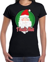 Fout Kerst shirt / t-shirt - I hate this - zwart voor dames - kerstkleding / kerst outfit L