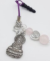 Telefoonhanger Kwan Yin & Rozenkwarts