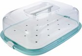 SANDWICH BOX RECHTH  48X35X15 CM  PAOLA TRANSPARANT-AQUA KEEEPER  10738