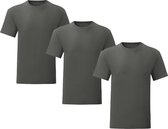 Senvi 3 pack T-Shirts Ronde hals - Maat XL - Kleur - Antraciet