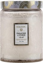 Voluspa Embossed Glass - Geurkaars - Groot - 450gr - Panjore Lychee