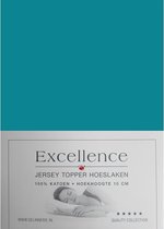 Excellence Jersey Topper Hoeslaken - Eenpersoons - 80/90x200/210 cm - Sea Green