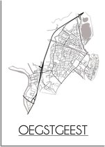 DesignClaud Oegstgeest Plattegrond poster A4 + Fotolijst wit (21x29,7cm)