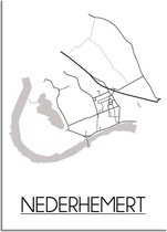 DesignClaud Nederhemert Plattegrond poster  - A3 + Fotolijst zwart (29,7x42cm)